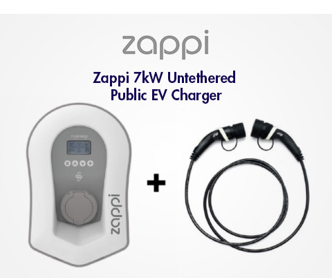 Zappi 7kW Untethered Public EV Charger